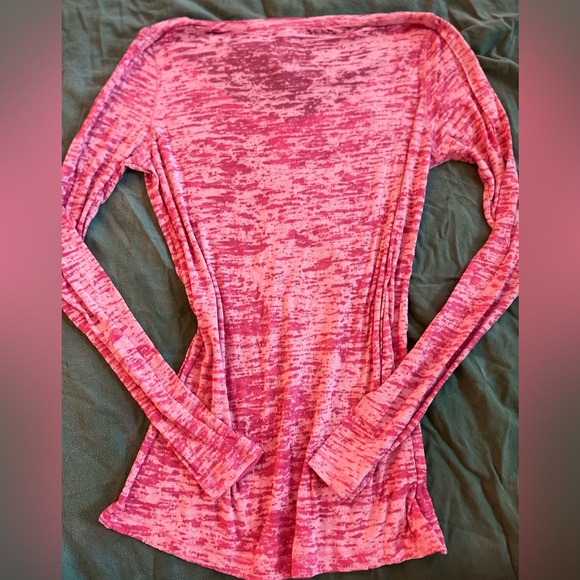 Vintage Y2K  Pink Henley Long Sleeve Top - Picture 2 of 5